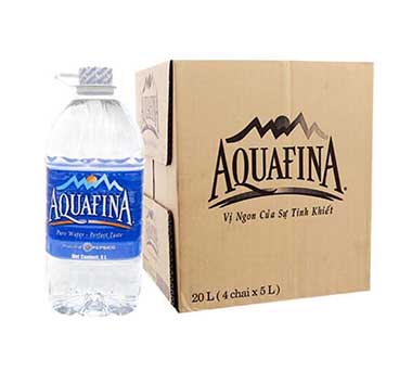 Nước tinh khiết Aquafina chai 5L đóng thùng 4 chai thuận tiện sử dụng