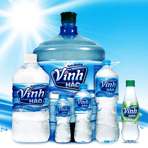 Nước khoáng Vĩnh Hảo có nhiều dung tích khác nhau bao gồm: 350ml, 500ml, 20l