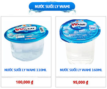 Giá bán nước suối ly Wami tại TPHCM